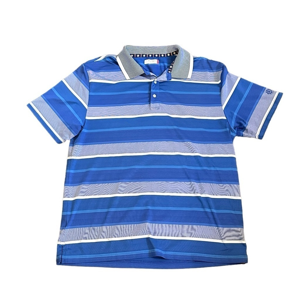 Ben Hogan Men's Pro Golf Polo Rugby Blue Striped Size XL​​​​​​ - Picture 3 of 8